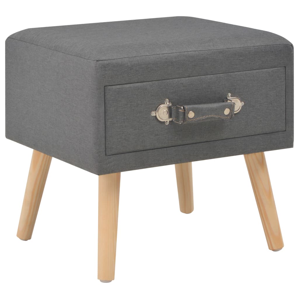 vidaXL Nachtkastje 40x35x40 cm stof grijs - Aashly