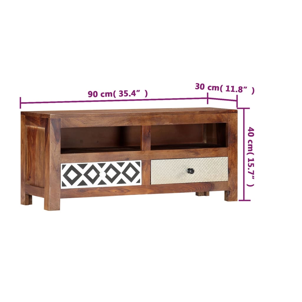 vidaXL Tv-meubel 90x30x40 cm massief acaciahout
