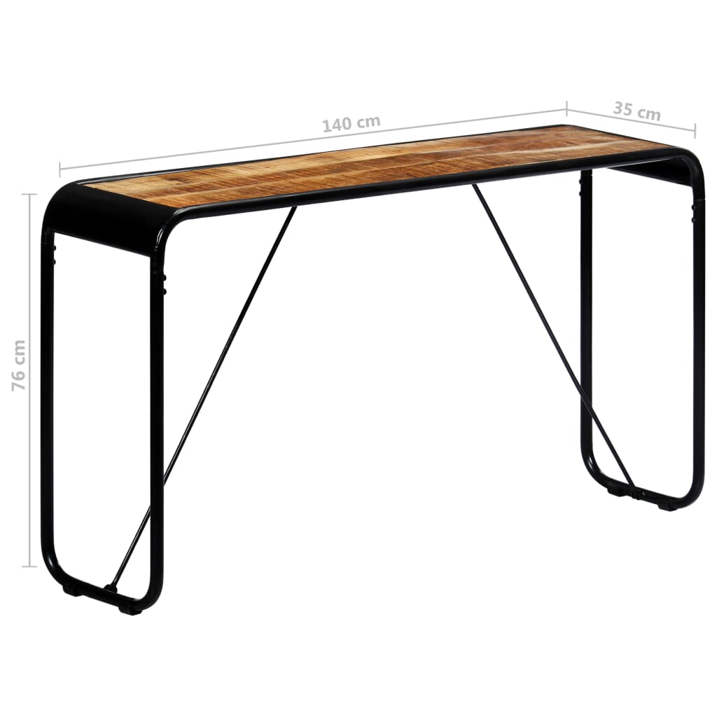 vidaXL Wall Table 140x35x76 cm Solid Rough Mango Wood