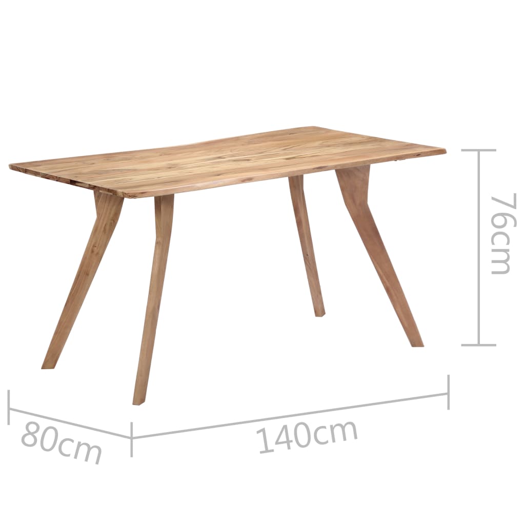 vidaXL Eettafel 140x80x76 cm massief acaciahout