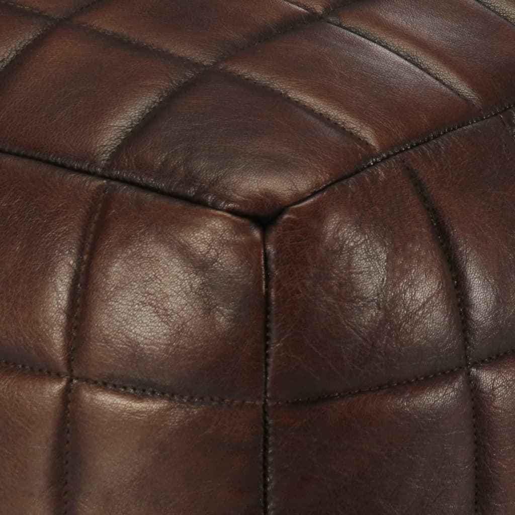 vidaXL Poef 40x40x40 cm echt geitenleer tan