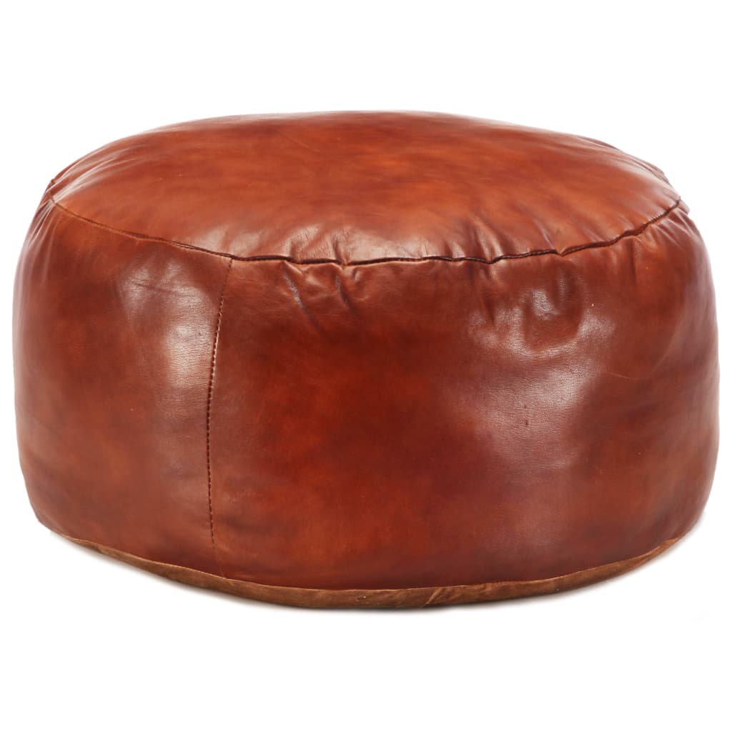 vidaXL Poef 60x30 cm echt geitenleer zwart - Aashly