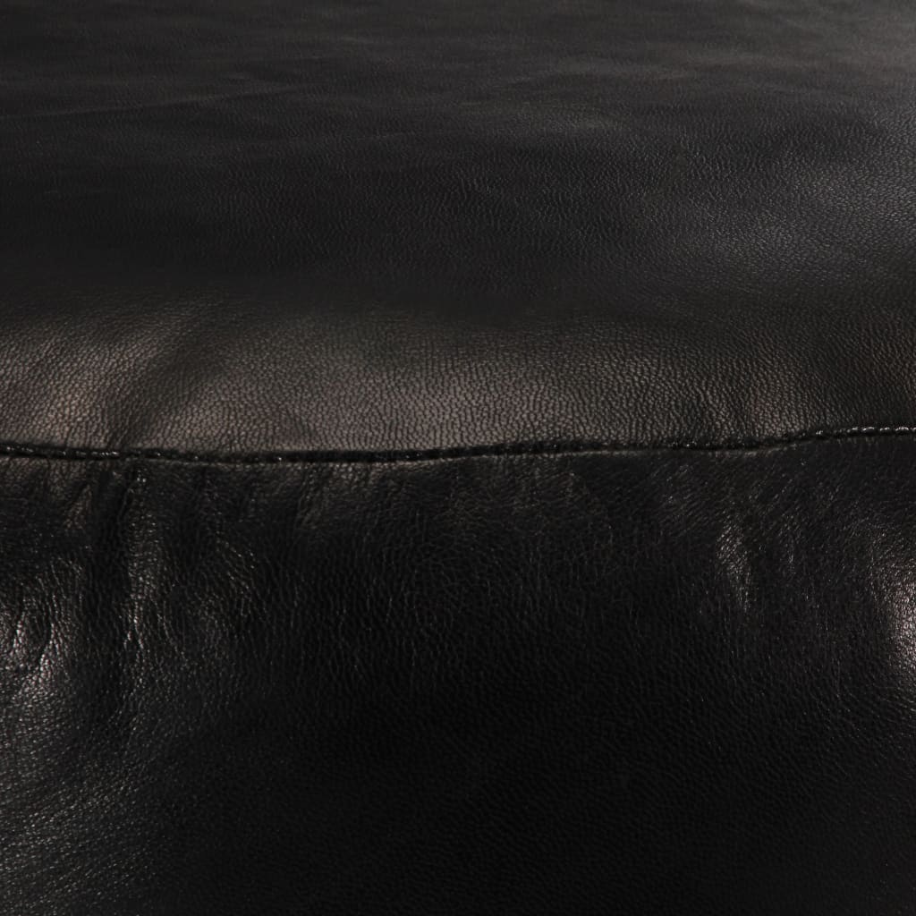 vidaXL Poef 60x30 cm echt geitenleer zwart - Aashly