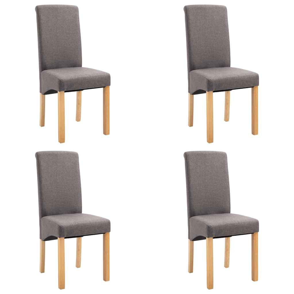 vidaXL Eetkamerstoelen 4 st stof taupe