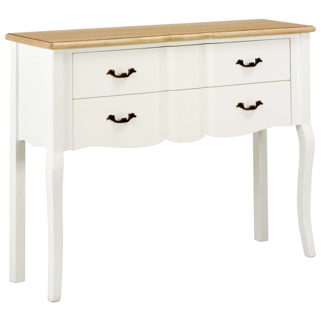 vidaXL Dressoir 110x30x85 cm massief hout wit en bruin