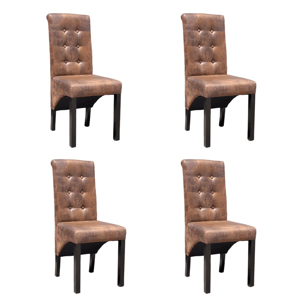 vidaXL Eetkamerstoelen 2 st kunstleer bruin - Aashly