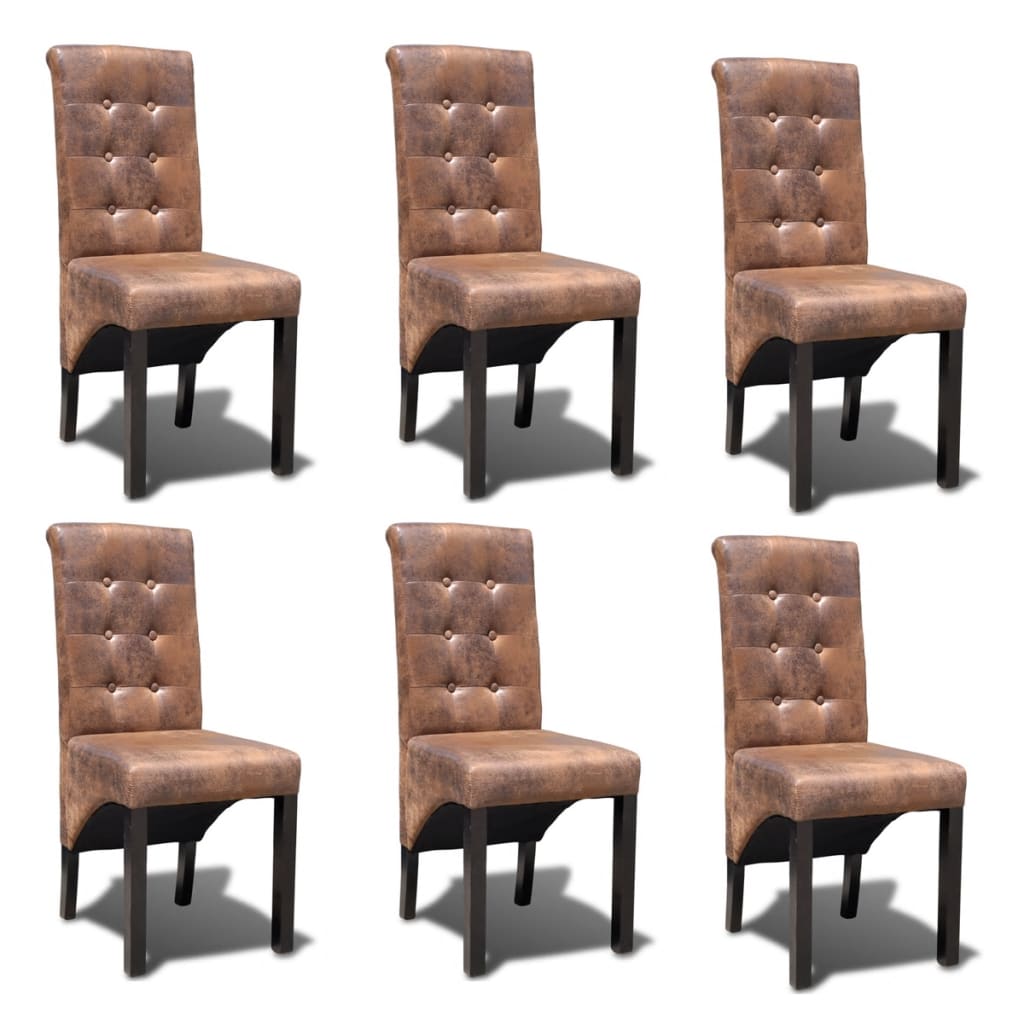 vidaXL Eetkamerstoelen 2 st kunstleer bruin - Aashly