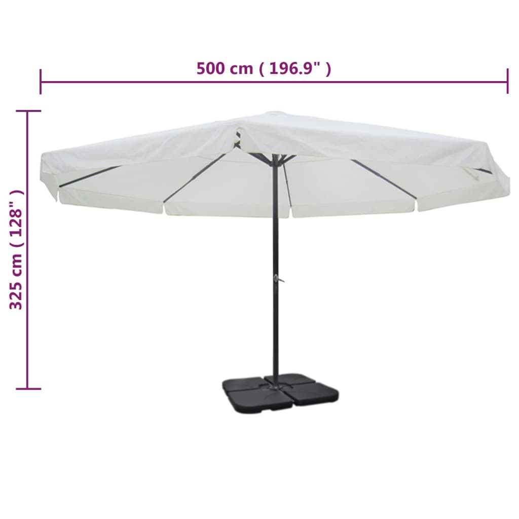 Parasol met draagbare voet aluminium (wit) - Aashly