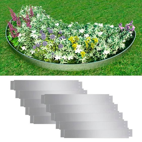 vidaXL 20 st Grasboord flexibel 100x14 cm gegalvaniseerd staal - Aashly