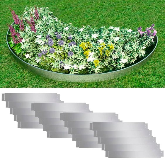 vidaXL 20 st Grasboord flexibel 100x14 cm gegalvaniseerd staal - Aashly