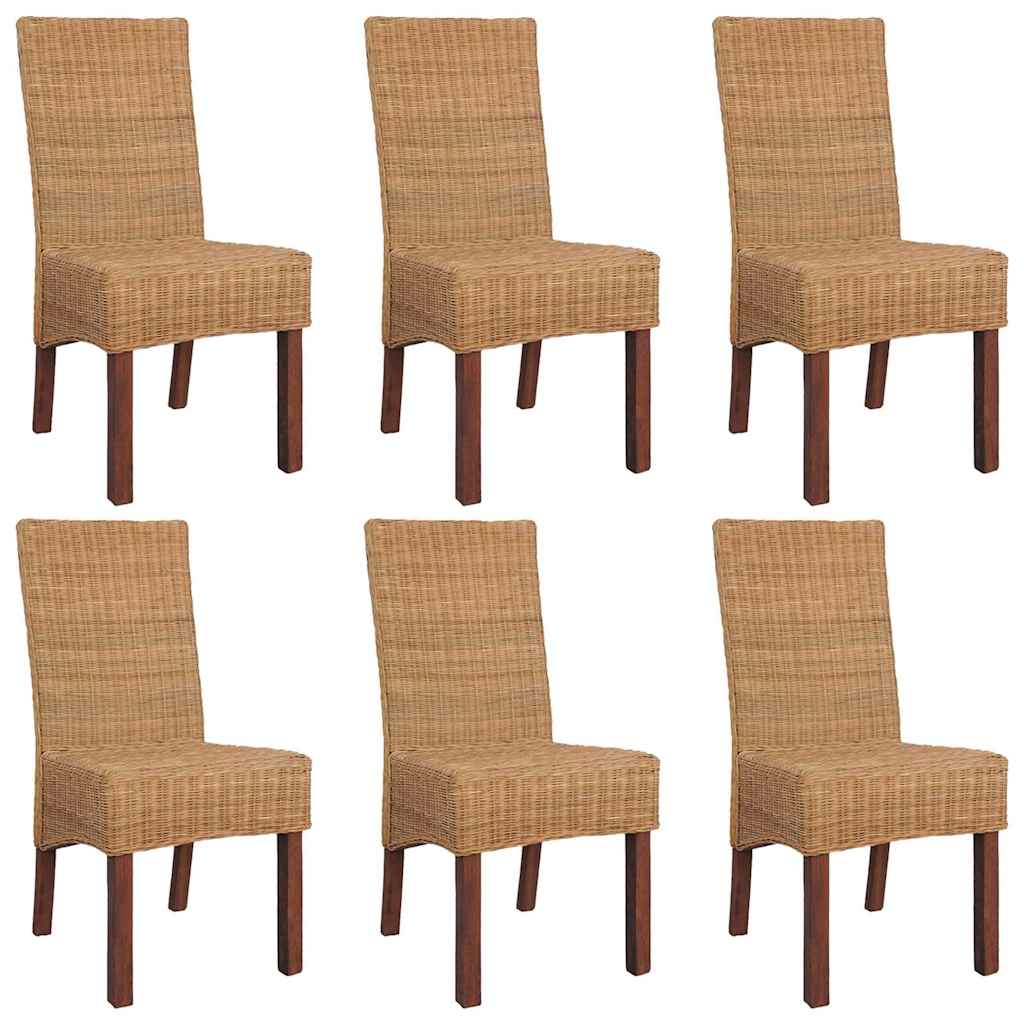 vidaXL Eetkamerstoelen 2 st natuurlijk rattan bruin
