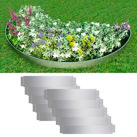 vidaXL 20 st Grasboord flexibel 100x14 cm gegalvaniseerd staal - Aashly