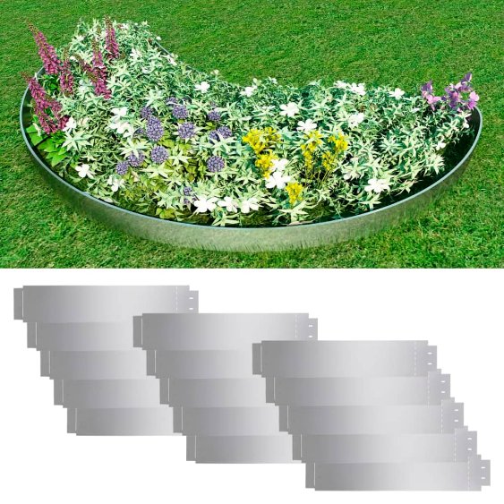 vidaXL 20 st Grasboord flexibel 100x14 cm gegalvaniseerd staal - Aashly