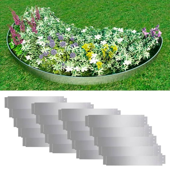 vidaXL 20 st Grasboord flexibel 100x14 cm gegalvaniseerd staal - Aashly