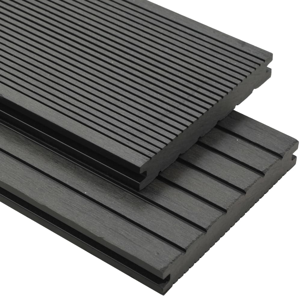 vidaXL Decking boards with accessories 25 m² 4 m solid WPC black
