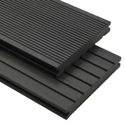 vidaXL Decking boards with accessories 25 m² 4 m solid WPC black