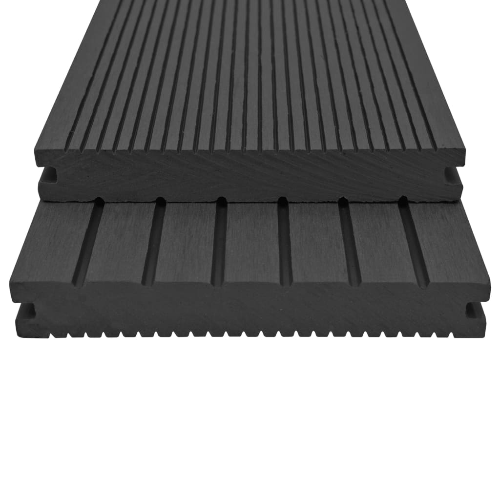 vidaXL Terrasplanken met accessoires 25 m² 4 m massief HKC zwart