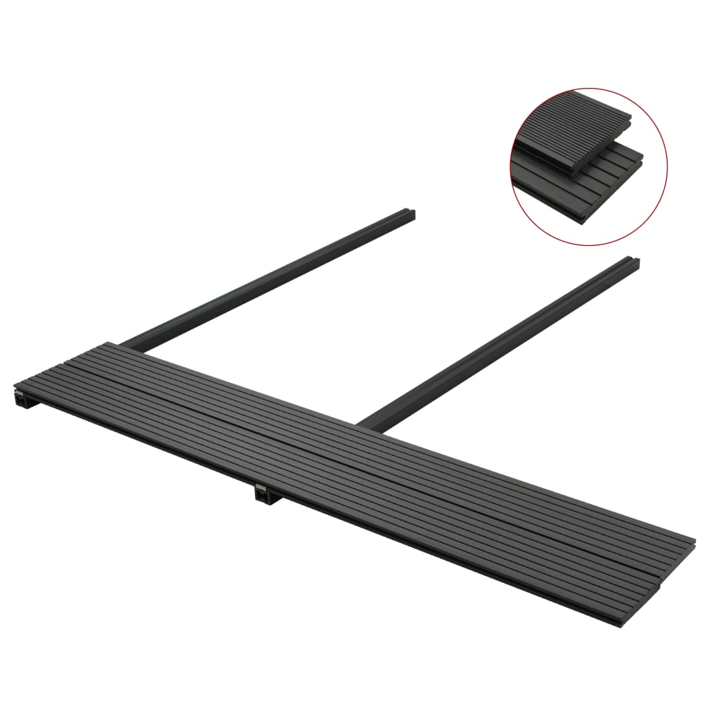 vidaXL Decking boards with accessories 25 m² 4 m solid WPC black