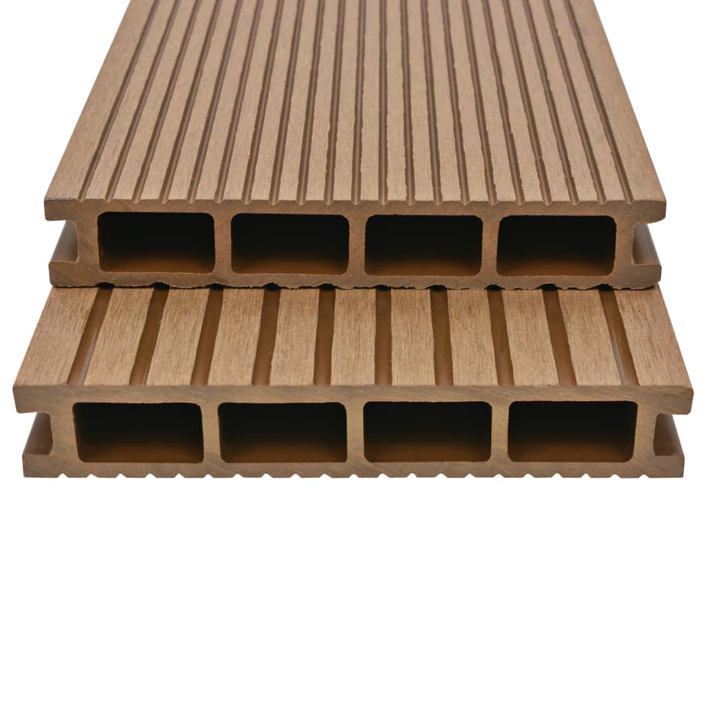 vidaXL Terrasplanken HKC met accessoires 15 m² 4 m bruin