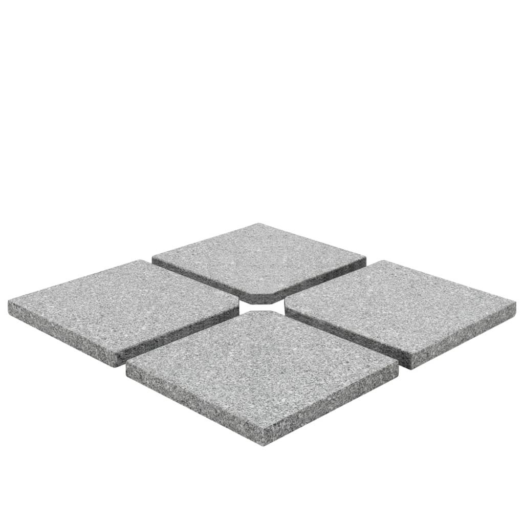 vidaXL Parasolvoetplaten 4 st vierkant 100 kg grijs graniet