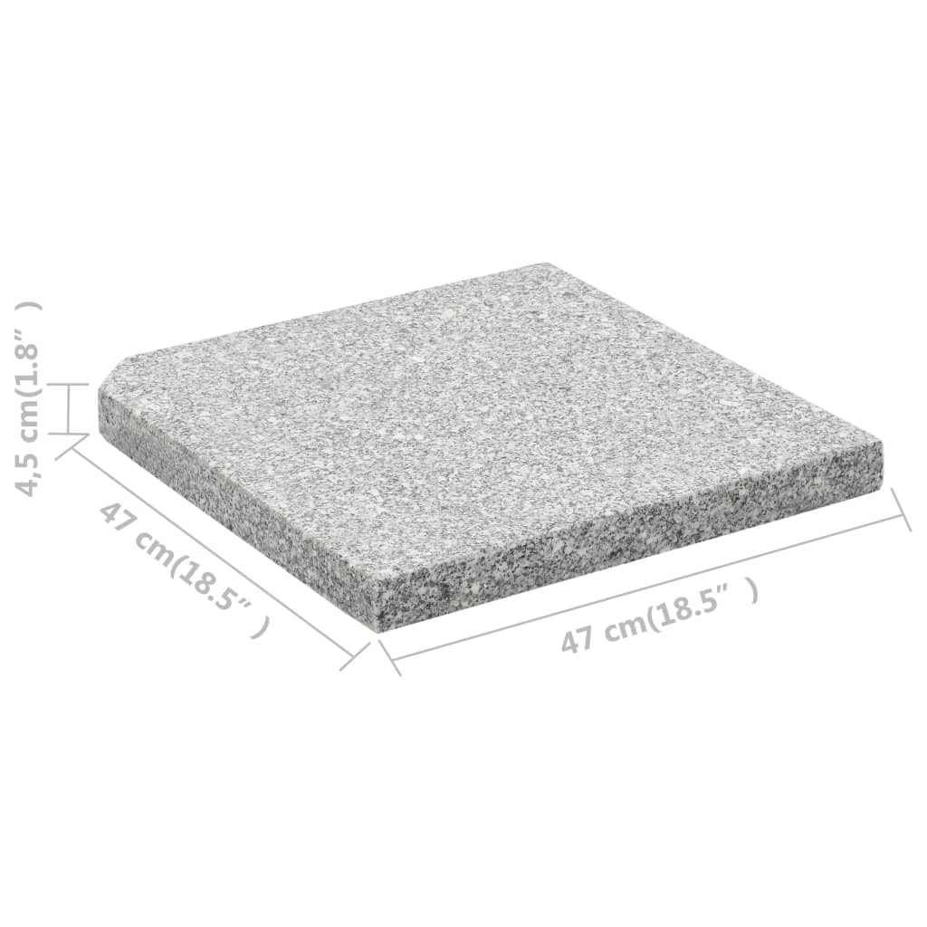 vidaXL Parasolvoetplaten 4 st vierkant 100 kg grijs graniet