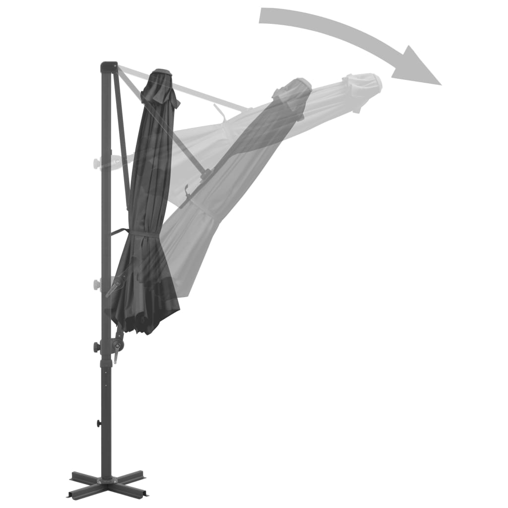 vidaXL Parasol met draagbare voet antracietkleurig - Aashly