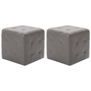 vidaXL Poef 2 st 30x30x30 cm kunstleer grijs - Aashly