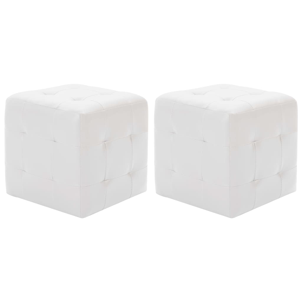 vidaXL Poef 2 st 30x30x30 cm kunstleer grijs - Aashly