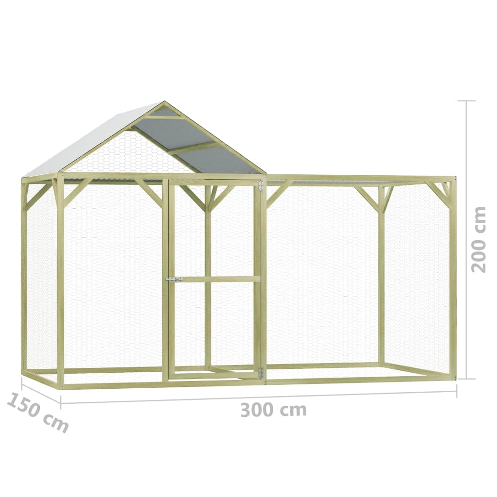 vidaXL Kippenhok 4,5x1,5x2 m geïmpregneerd grenenhout - Aashly