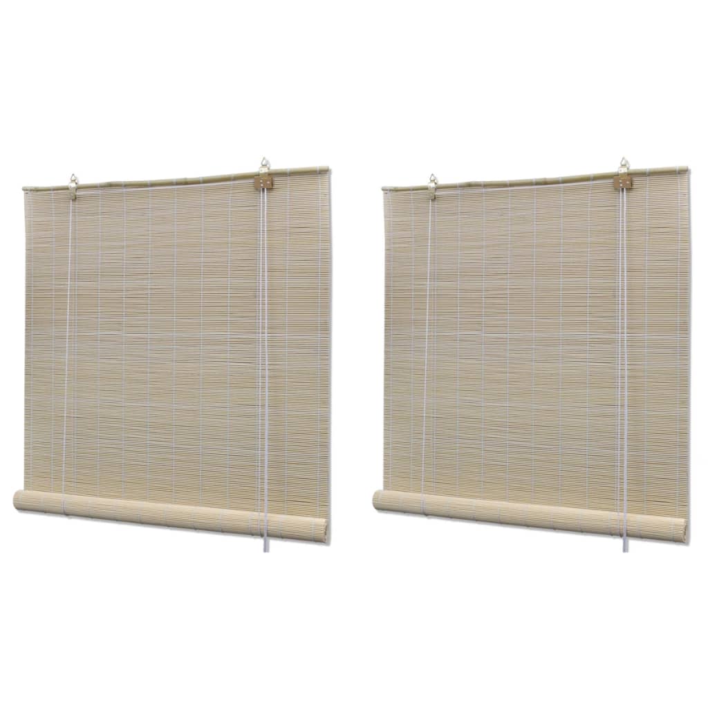 vidaXL Rolgordijnen 4 st 120x160 cm bamboe natuurlijk - Aashly