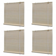 vidaXL Rolgordijnen 4 st 120x160 cm bamboe natuurlijk - Aashly