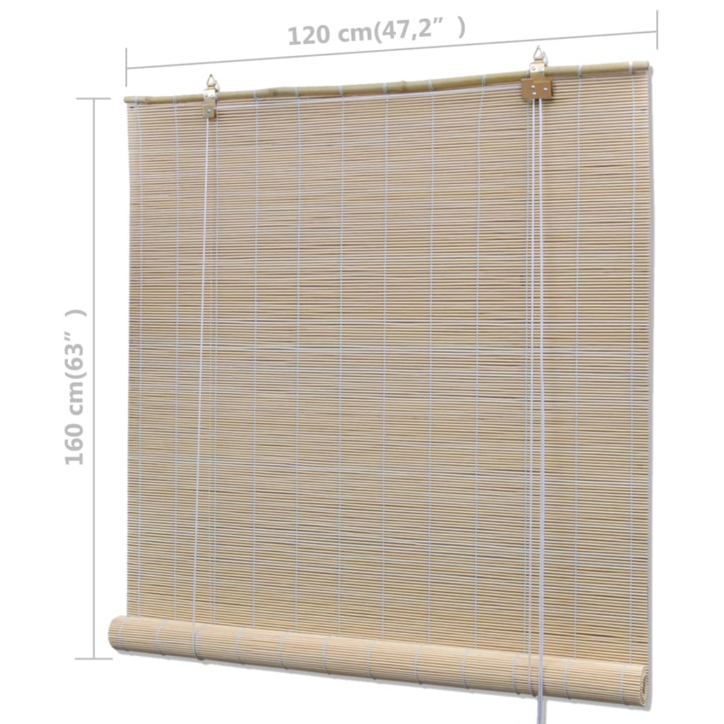 vidaXL Rolgordijnen 4 st 120x160 cm bamboe natuurlijk - Aashly
