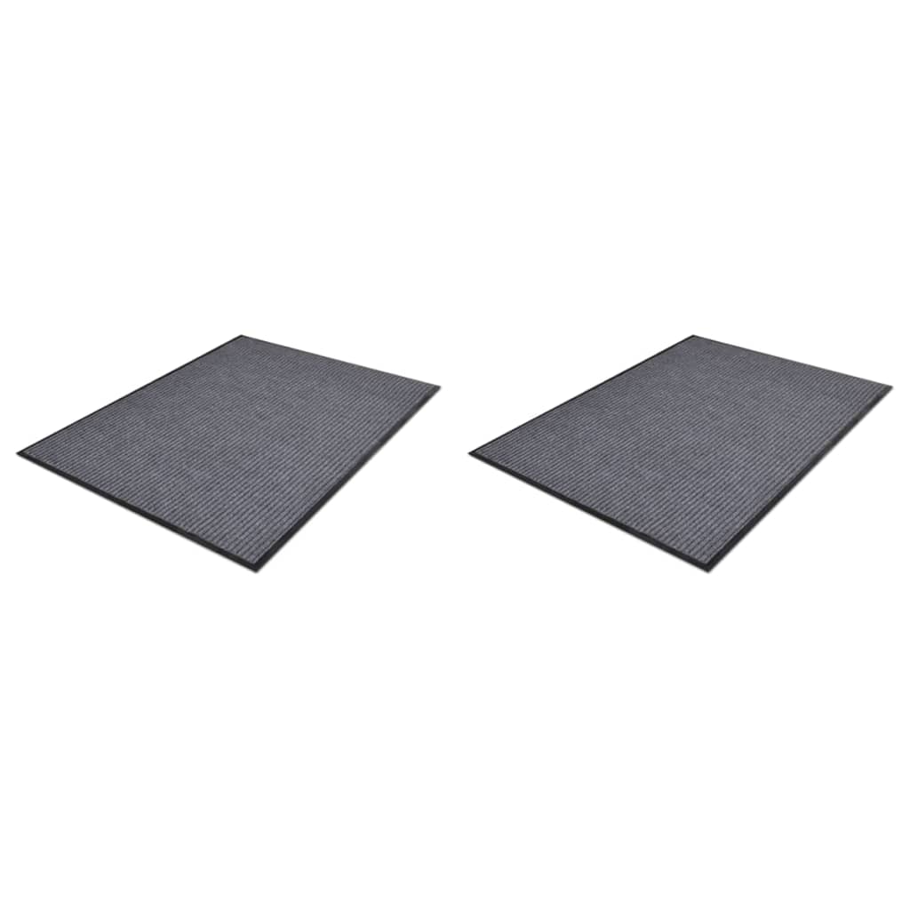 vidaXL Deurmatten 2 st 90x60 cm PVC grijs - Aashly