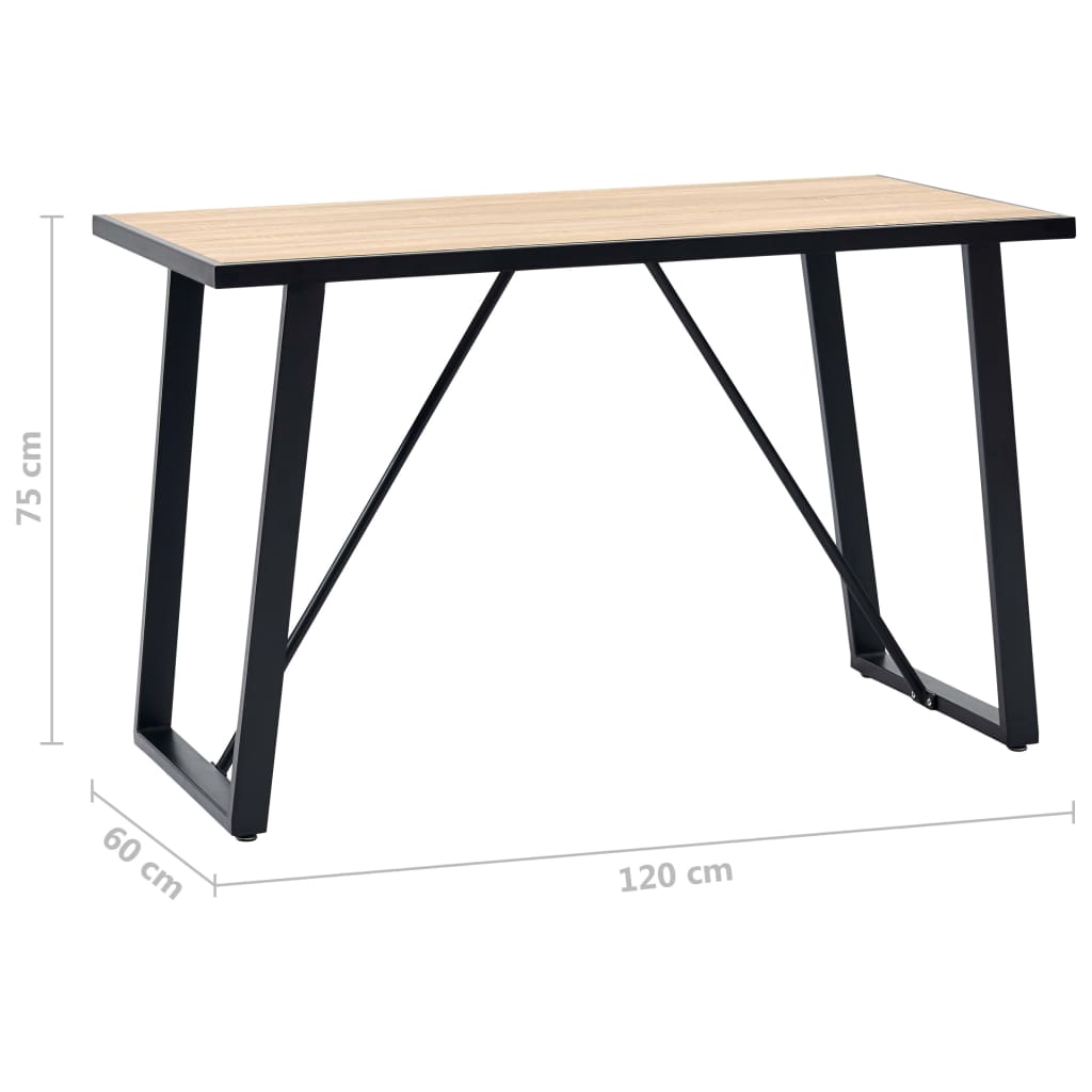vidaXL Eettafel 200x100x75 cm MDF eikenkleurig