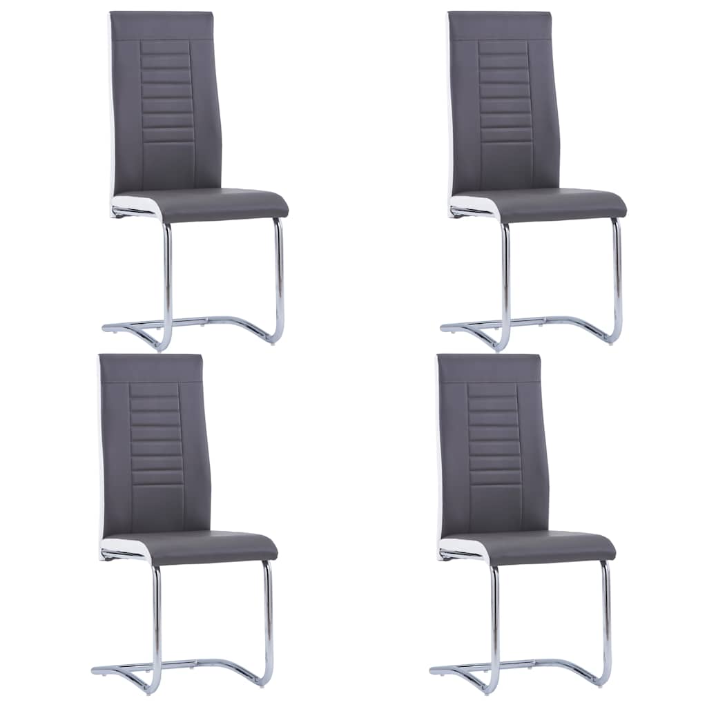 vidaXL Eetkamerstoelen 4 st kunstleer grijs