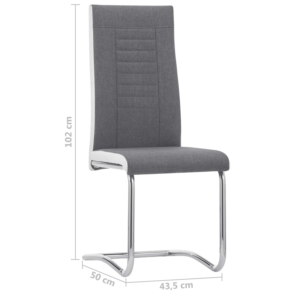 vidaXL Eetkamerstoelen 2 st stof donkergrijs