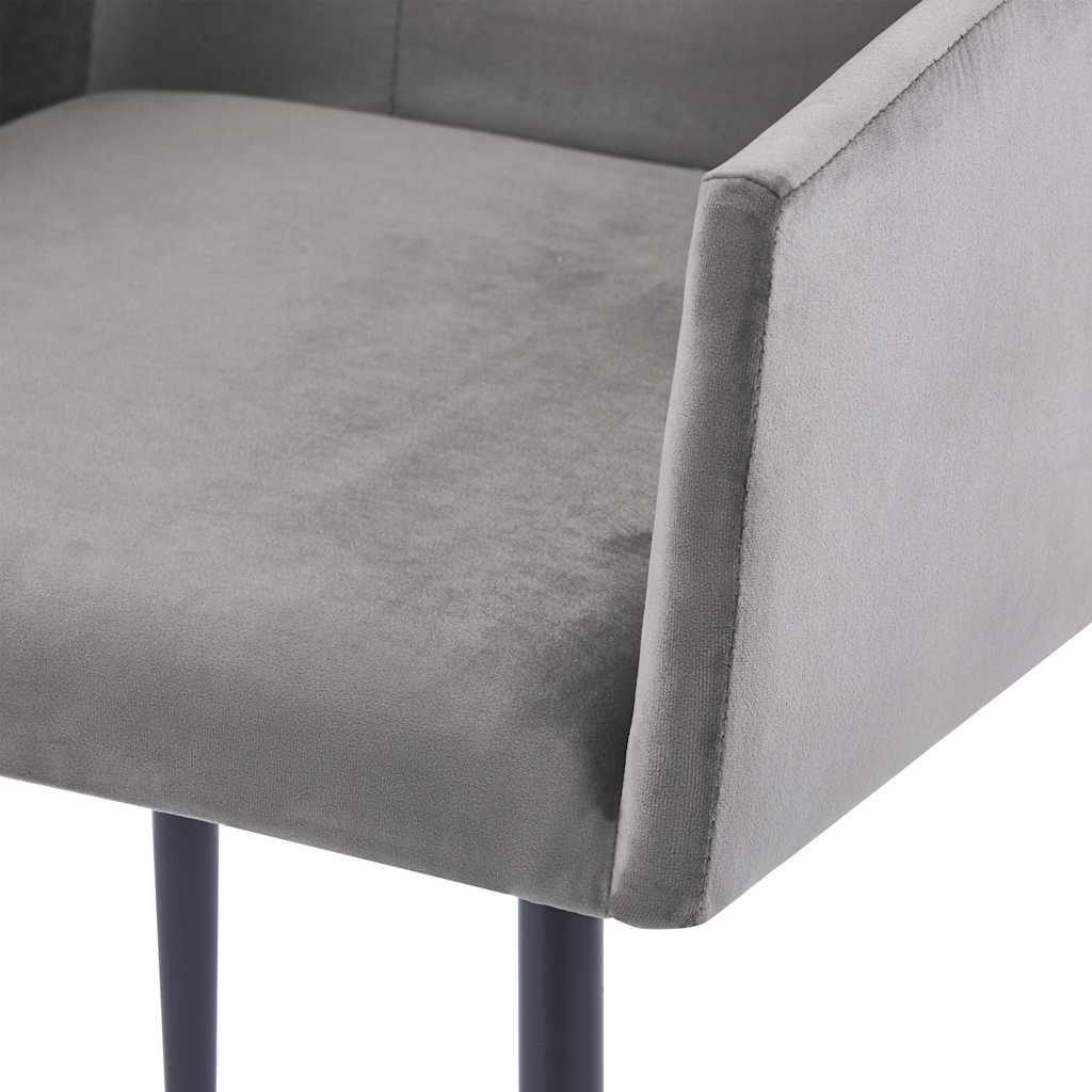 vidaXL Eetkamerstoelen 2 st met armleuningen fluweel grijs
