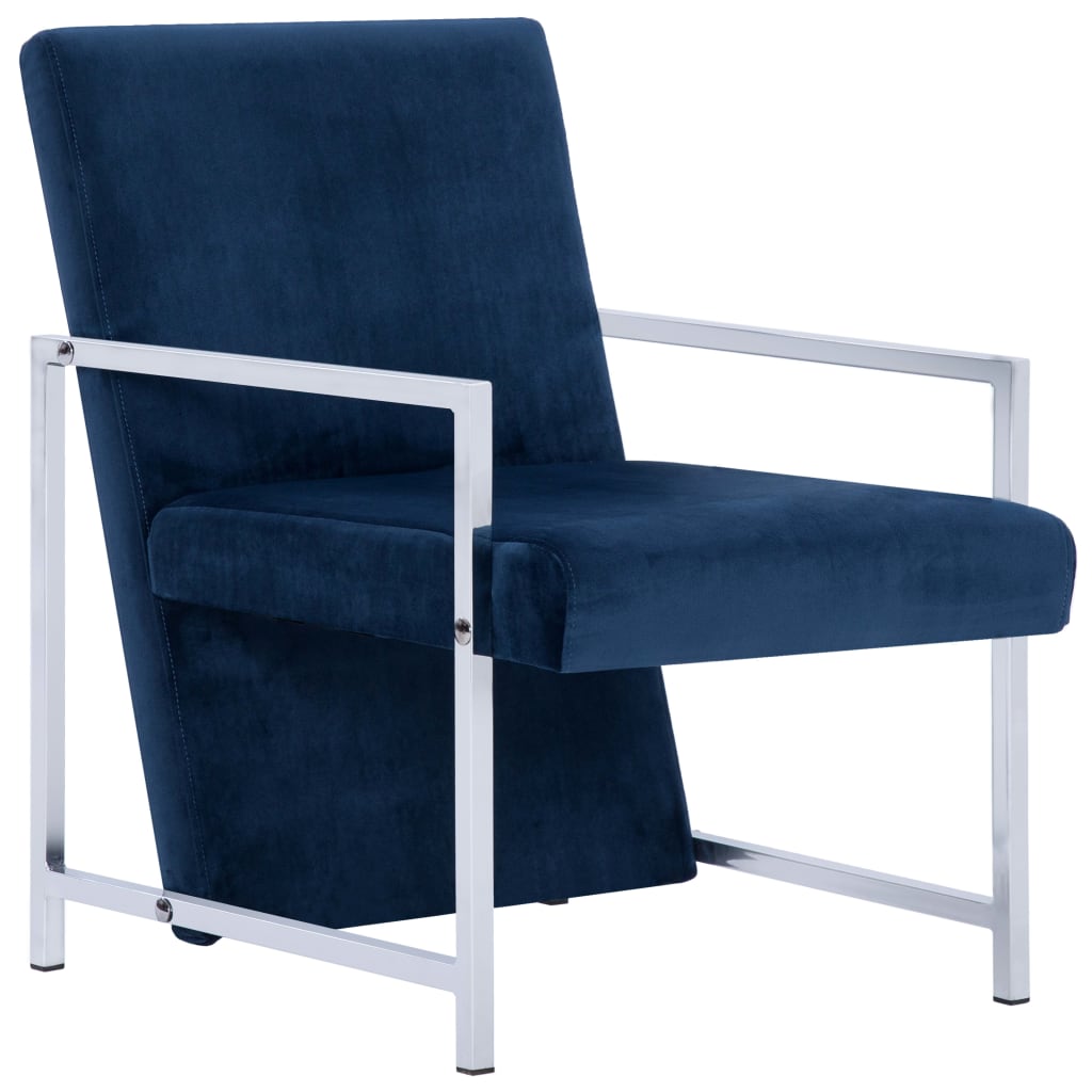 vidaXL Fauteuil met chromen poten fluweel zwart