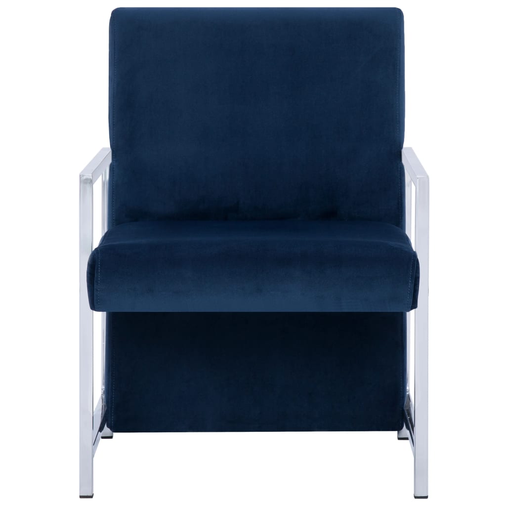 vidaXL Fauteuil met chromen poten fluweel zwart