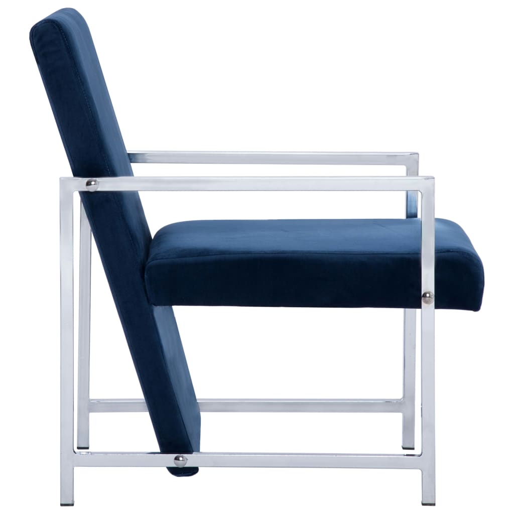 vidaXL Fauteuil met chromen poten fluweel zwart