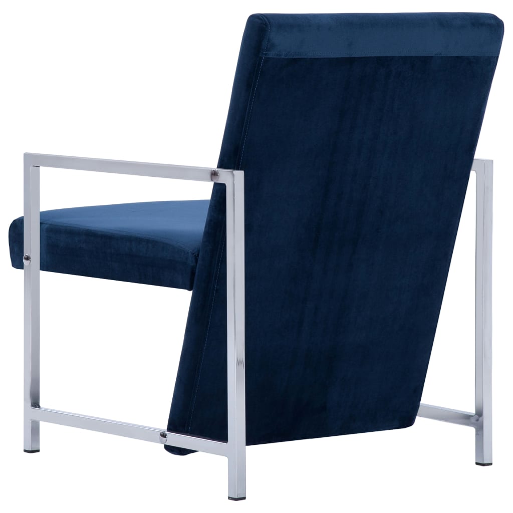 vidaXL Fauteuil met chromen poten fluweel zwart