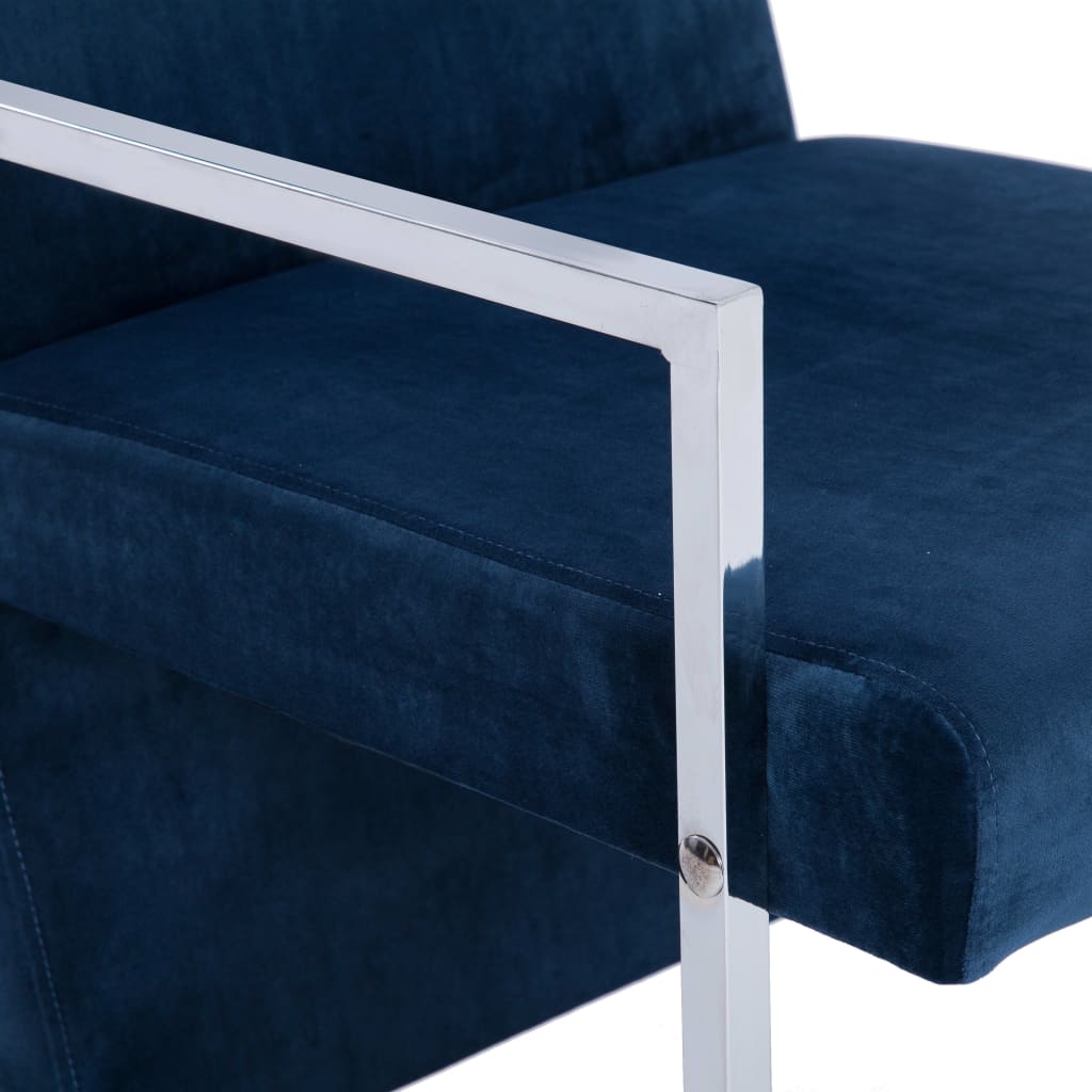 vidaXL Fauteuil met chromen poten fluweel zwart