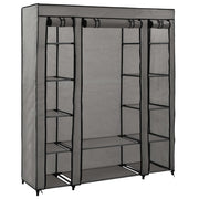 vidaXL Kledingkast met vakken en stangen 150x45x176 cm stof grijs - Aashly