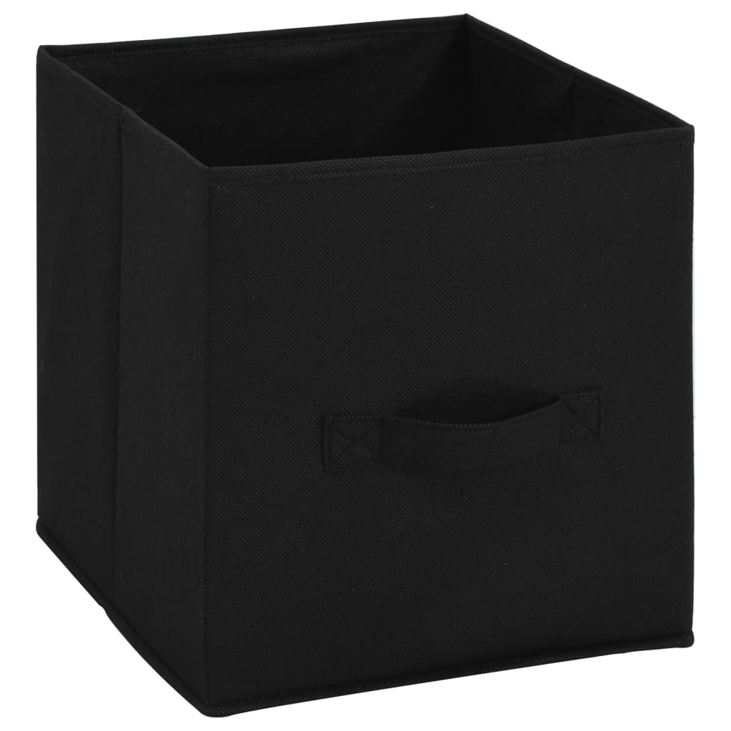vidaXL Opbergkast met 4 stoffen manden 63x30x71 cm staal zwart - Aashly