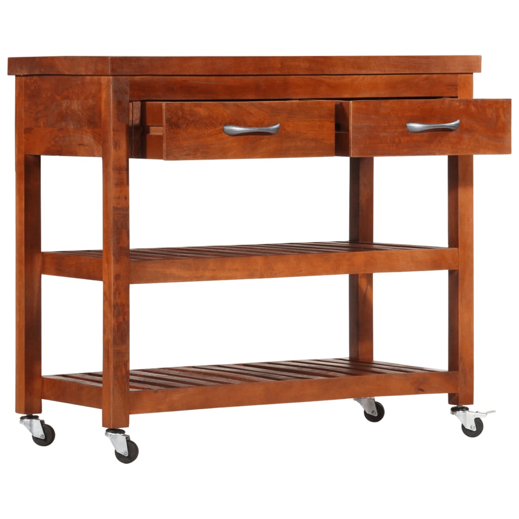vidaXL Keukentrolley 100x48x89 cm massief acaciahout - Aashly