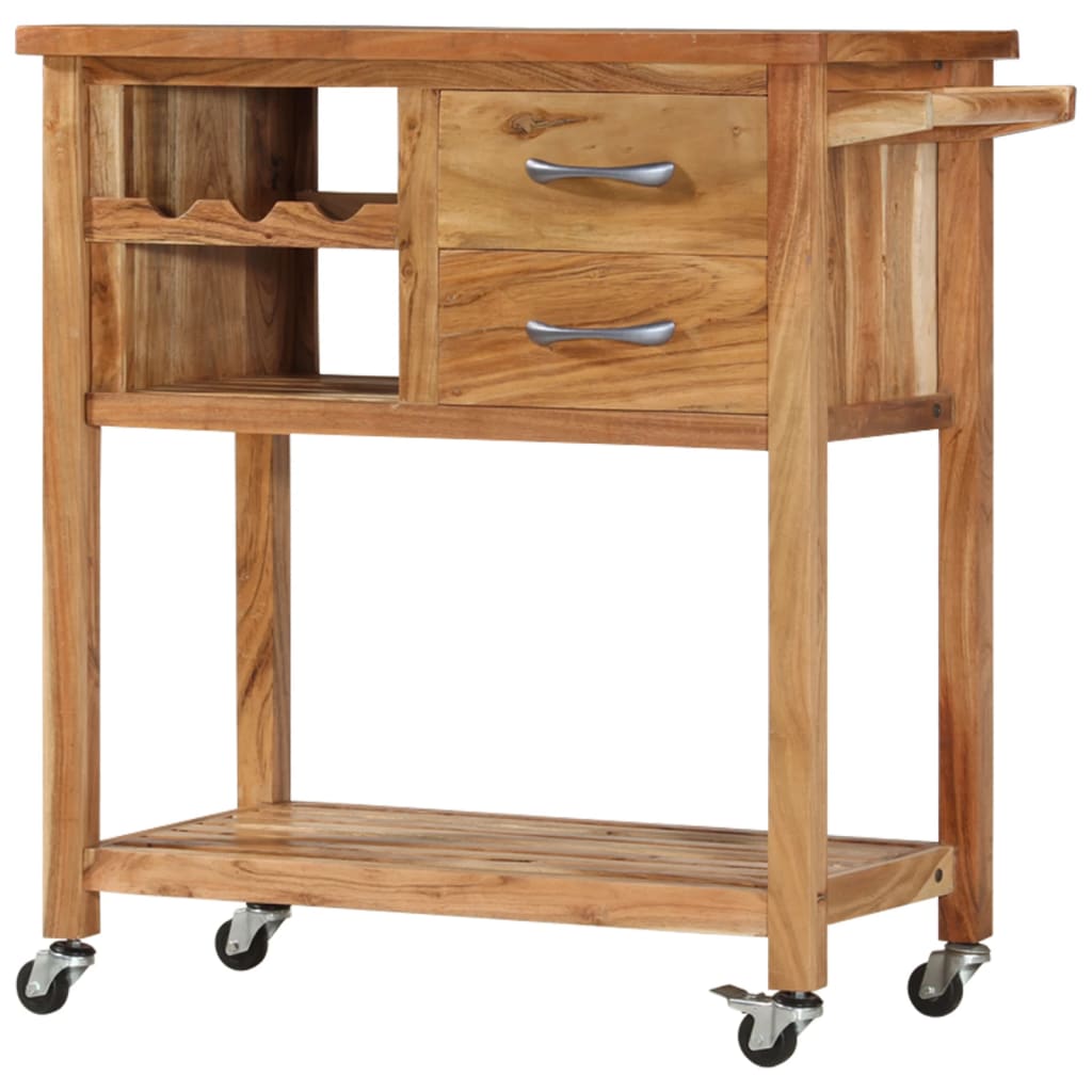 vidaXL Keukentrolley 100x48x89 cm massief acaciahout - Aashly