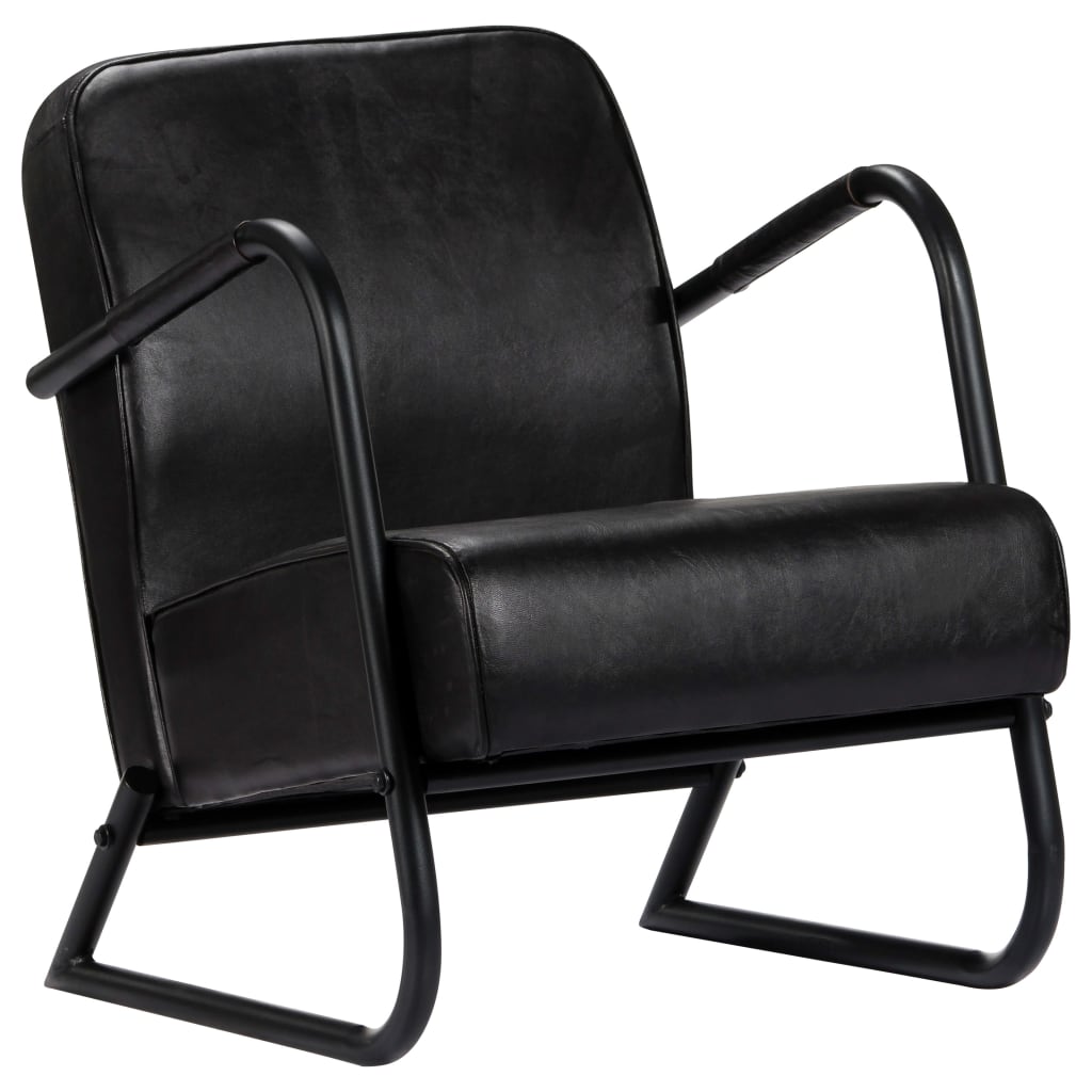 vidaXL Armchair genuine leather brown