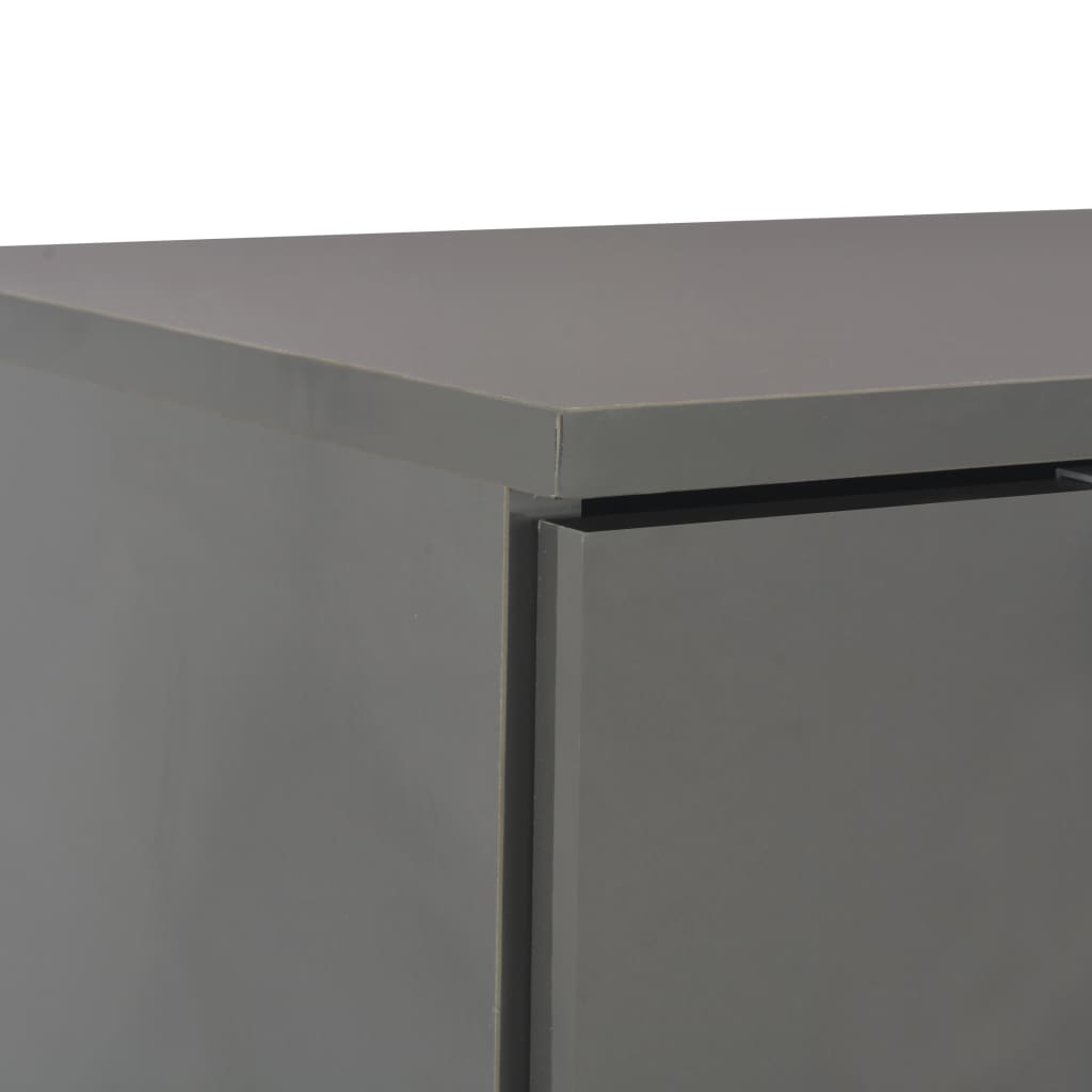 vidaXL Dressoir 71x35x80 cm spaanplaat hoogglans grijs - Aashly