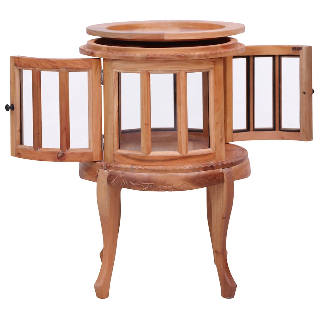 vidaXL Vitrinekast 50x50x76 cm massief mahoniehout natuurlijk