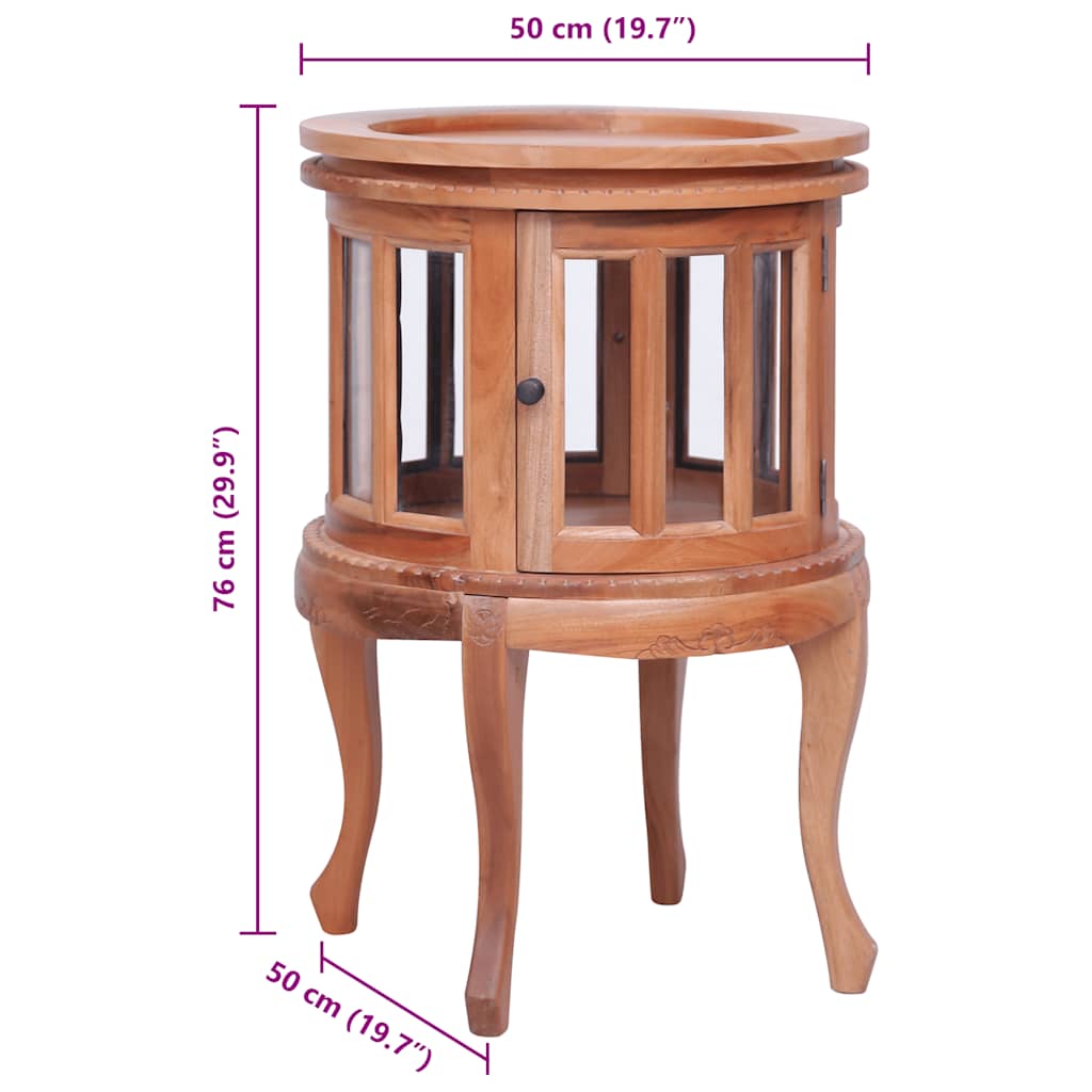 vidaXL Vitrinekast 50x50x76 cm massief mahoniehout natuurlijk